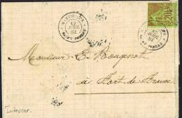 1892  Lettre De Saint-Pierre à Fort-de-France  Alphée Dubois 20 Cent. - Cartas & Documentos