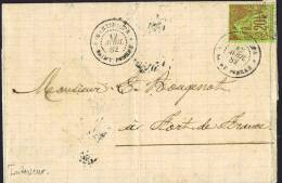 1892  Lettre De Saint-Pierre à Fort-de-France  Alphée Dubois 20 Cent. - Briefe U. Dokumente