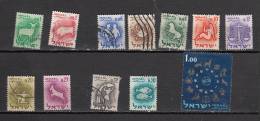 ISRAEL ° YT N° 186 AU 198 SAUF 193 12 TIMBRES - Oblitérés (sans Tabs)