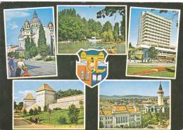 TARGU MURES: 1.CATHEDRAL. 2.LEISURE PARK. 3.GRAND HOTEL. 4. MEDIEVAL FORTRESS, POSTCARD STATIONERY,CODE1186/76,ROMANIA. - Paquetes Postales