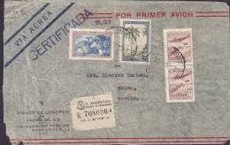 Argentina Airmail Via Aerea Registered Certificada BANCO DE LONDRES, BUENOS AIRES Cover Letra To Sweden Suecia (2 Scans) - Luftpost