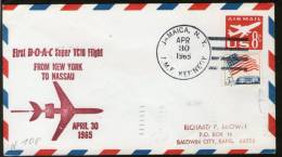 United States - USA 1965 New York - Nassau / Bahamas B.O.A.C. First Flight Cover # 1370-81 - 3c. 1961-... Cartas & Documentos