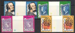 B0122 DOMINICA 1979, SG 650-653 Rowland Hill Centenary P14 Gutter Pairs MNH - Dominique (1978-...)
