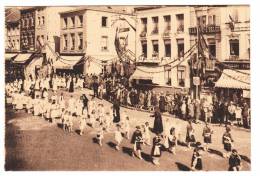 CPA Binche Belgique - Congrès Eucharistique 1928 - Religion Cortège Groupe Enfants - Animée Neuve État TB - 2 Scans - Binche