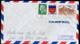 France 1971 Paris - New York / USA Balloon Post Centenary Air Mail Flight Cover # 1370-51 - Eerste Vluchten