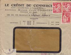 France LE CREDIT DU COMMERCE J. Granger PARIS 1941 Cover Zensor Censure Censor Geöffnet Oberkommando Der Wehrmacht - Lettres & Documents