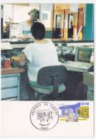 5 Cartes Maximum - Journée Du Timbre 1992 Paris + Bureau Nouvelle Génération + Ecoles Sup Administration - Día Del Sello