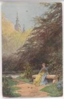 CPA FEMME SUR UN BANC PAR MAILICK - IN STILLER EINSAMKEIT - Mailick, Alfred