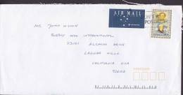 Australia Airmail Par Avion Label Cover Brief To LAGUNA HILLS United States - Cartas & Documentos