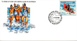 AUSTRALIE. Entier Postal Avec Oblitération 1er Jour De 1981. Secourisme/Bateau. - First Aid