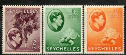 Seychelles 1938-41 - 2c On Chalky, 3c Green & 3c Orange On Chalky SG135-136a MH Cat £14.75 SG2020- See Description Below - Seychellen (...-1976)