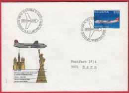 Pro Aero Swissair 1972 Sur Lettre / Cachet D´arrivée New York - Primi Voli