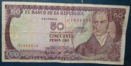 Colombie 1 Billet De 50 Pesos Oro.etat Correct - Colombie