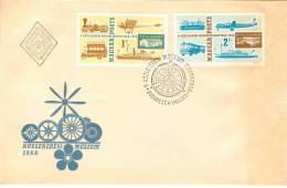 HUNGARY - 1966.FDC II.- Transport Museum,Budapest(Auto,Ship ,Train,Airplane,Bus)  Mi:2220-2221 - FDC