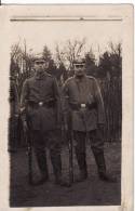 Carte Postale Photo Militaire Allemand Tenue-Casque -Cartouchière -Fusil- Ceinturon-Feldpost-VOI R 2 SCAN - Uniformes