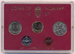 Norway Coins Mint Set 1997 BU (50 Ore + 1 + 5 + 10 + 20 Kroner ) - Norvegia