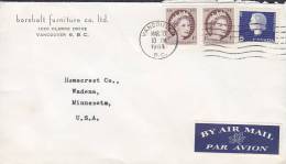 Canada Airmail Par Avion Label BORSHOLT FURNITURE Co. Ltd VANCOUVER 1964 Cover To WADENA (MI) United States - Posta Aerea