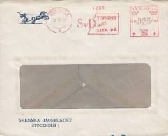 Sweden ATM 9765 SVENSKA DAGBLADET, STOCKHOLM 1955 Meter Stamp Cover Brief Chariot Char Carro Cachet - Automaatzegels [ATM]