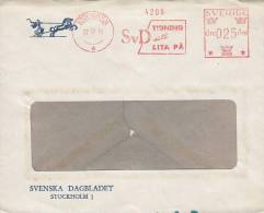 Sweden ATM 9765 SVENSKA DAGBLADET, STOCKHOLM 1955 Meter Stamp Cover Brief Chariot Char Carro Cachet - Machine Labels [ATM]