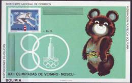 BOLIVIA - OLYMPIC MOSCOW - Teddy Bear MASCOT  - STAMPS On STAMPS  -  **MNH - 1980 - Summer 1980: Moscow