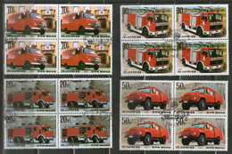 DPR Korea 1987 Fire Engines Transport Automobile BLK/4 Sc 2634-37 Cancelled # 8181b - Busses