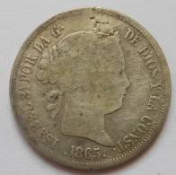 Espagne Spain Espana 40 Centimos 1865 6 Pointed Star Km 628.2 - Eerste Muntslagen