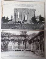Delcampe - Cpa Lot 2x Saint St Emilion Grande Muraille Ruines Chapelle Jacobins Et Cloitre Cordeliers Ecrite 1921 Service Militaire - Saint-Emilion