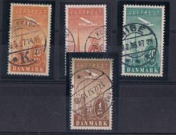 DAN 14 - DANEMARK Poste Aérienne N° 6-7-8-10 Belles Oblitérations - Airmail