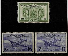 CANADA  1942 - 1943 WAR EFFORT SPECIAL DELIVERY SET SG S12/S14 MOUNTED MINT Cat £24+ - Special Delivery