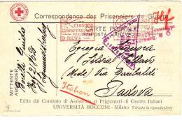 Franchigia Comitato Assistenza Prigionieri   Guerra Italiani Lager Sigmundsherberg X Padova 8 1 1917 - Franchigia