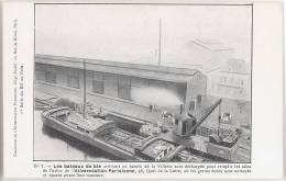 CPA BATEAUX DE BLE AU BASSIN DE LA VILLETTE - USINE ALIMENTATION PARISIENNE - Hausboote