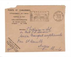 Flamme SECAP Illustrée Sur Lettre à Entête Des Ponts Et Chaussées De 1958 D’Evreux RP, Eure (27) - Burgerlijke Brieven Zonder Portkosten