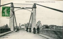 72-SARTHE- BEAUMONT SUR SARTHE   ENTREE PAR LE PONT SUSPENDU    ÉCRITE  ‹(•¿• )› - Beaumont Sur Sarthe