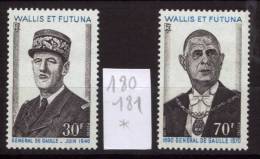 WALLIS Et FUTUNA 1971  Général DE GAULLE  Poste Yvert    N° 180 / 181    Neuf  Avec  Charnière Cote 27,00  €uros - Neufs