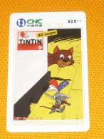 Tin Tin/Cat/Chat/Mouse/Knight - China Phonecard - Comics