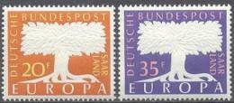 1957 Saarland / Sarre / Saar  Mi 402-3 / Sc 286-7 / YT 384-5 Postfisch / Neuf Sans Charniere / MNH - 1957