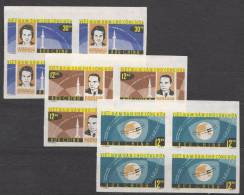 North Vietnam 1964 Space, Imperforated Blocks Of Four On Fine Protected Paper - Viêt-Nam
