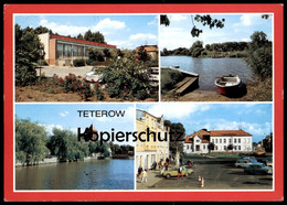 ÄLTERE POSTKARTE TETEROW RWN-RESTAURANT TETEROWER SEE KREISKULTURHAUS PLATZ DES FRIEDENS MÜHLENTEICH Trabant Wartburg - Teterow