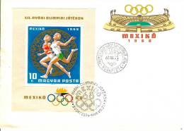 HUNGARY - 1968.FDC Sheet  II.- 19th Olympic Games,Mexico (Sport) Mi Bl.65 - FDC