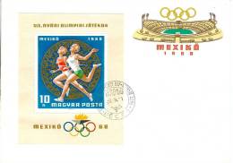 HUNGARY - 1968.FDC Sheet  III.- 19th Olympic Games,Mexico (Sport) Mi Bl.65 - FDC