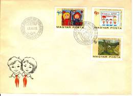 HUNGARY - 1968.FDC Set II.- Children´s Paintings - 50th Anniv.Hung.Communist Party - FDC