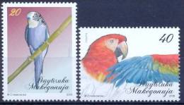 MK 2010-540-1 BIRDS, MACEDONIA, 1 X 2v, MNH - Papegaaien, Parkieten