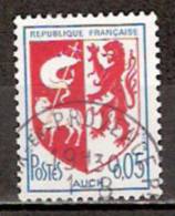 Timbre France Y&T N°1468 (06) Obl.  Armoirie D´Auch.  0.12 F. Bleu Et Rouge. Cote 0,15 € - 1941-66 Armoiries Et Blasons