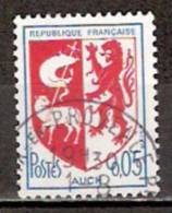 Timbre France Y&T N°1468 (06) Obl.  Armoirie D´Auch.  0.12 F. Bleu Et Rouge. Cote 0,15 € - 1941-66 Stemmi E Stendardi