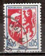 Timbre France Y&T N°1468 (08) Obl.  Armoirie D´Auch.  0.12 F. Bleu Et Rouge. Cote 0,15 € - 1941-66 Escudos Y Blasones