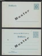 Württemberg,2 Postkarten Mit Aufdruck Muster (3134)  Preis Wurde Reduziert !! - Postal  Stationery