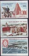 MALI  -  TIMBOUCTOU MOSQUE -BRIDGE BAMAKO -  AIRPORT - IMPERF - MNH ** - 1961 - Moscheen Und Synagogen