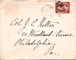 B01-376 Enveloppe US Postage - Adressée Au Colonel J. C. Kelton - Envoi Du 15-10-1884 De San Francisco Vers Philadelphie - Cartas & Documentos