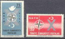 1962 Türkei 10 Jahre NATO-Mitglied  Is 2222-3 / Mi 1830-1 / Sc 1545-6 / YT 1614-5 Postfrisch / Neuf / MNH - OTAN