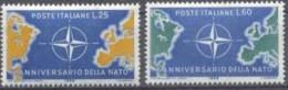 1959 Italia Decennale Della NATO  Sas 854-5 / Mi 1032-3 / Sc 766-7 / YT 781-2  Nuovo / MNH / Neuf / Postfrisch - OTAN